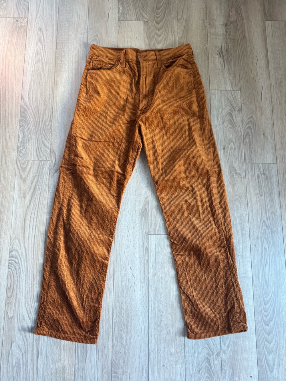 MOTHER Corduroy Pants in Rust Brown